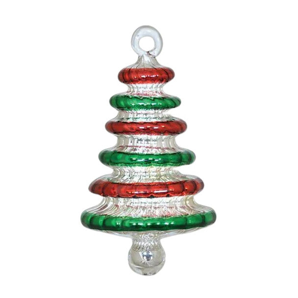 Red & Green Tree Egyptian Glass Ornament