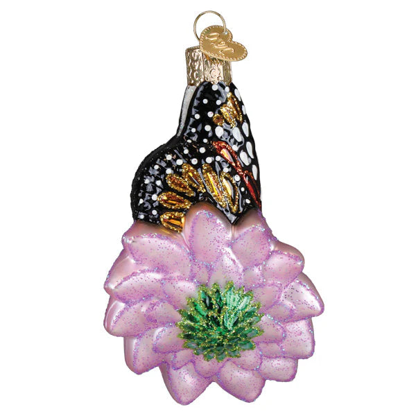 Monarch Butterfly On Flower Ornament