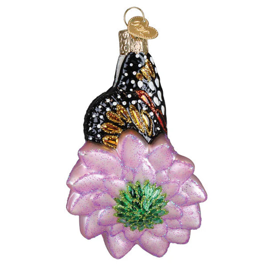 Monarch Butterfly On Flower Ornament