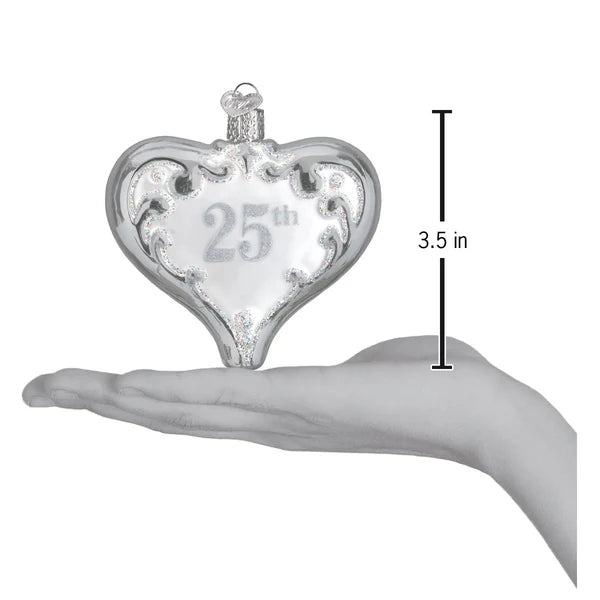 25th Anniversary Heart Ornament