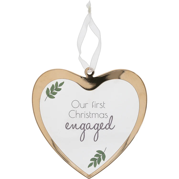 First Christmas Engaged Glass Ornament