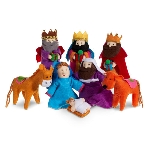 Eight Piece Felt Nativity Set