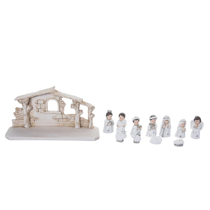Silver Child Nativity Set of 12