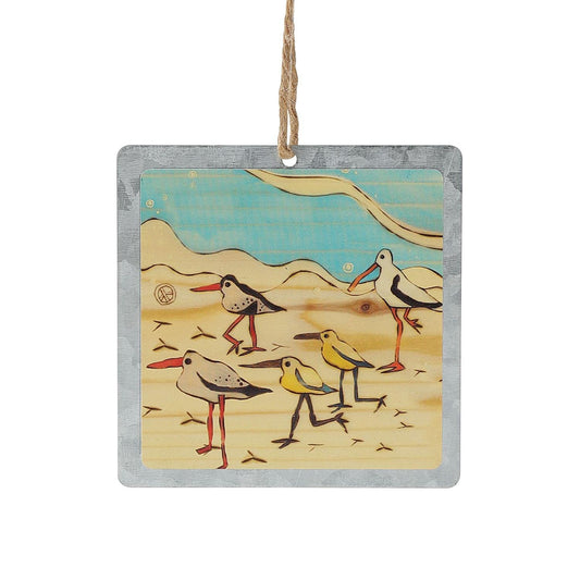 Walk On The Beach Tin Ornament