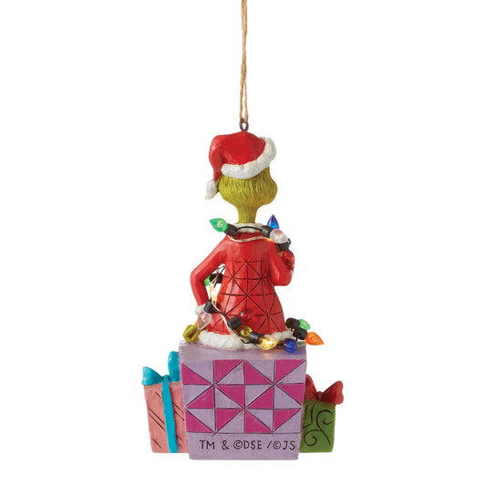 Grinch Sitting On Presents Ornament