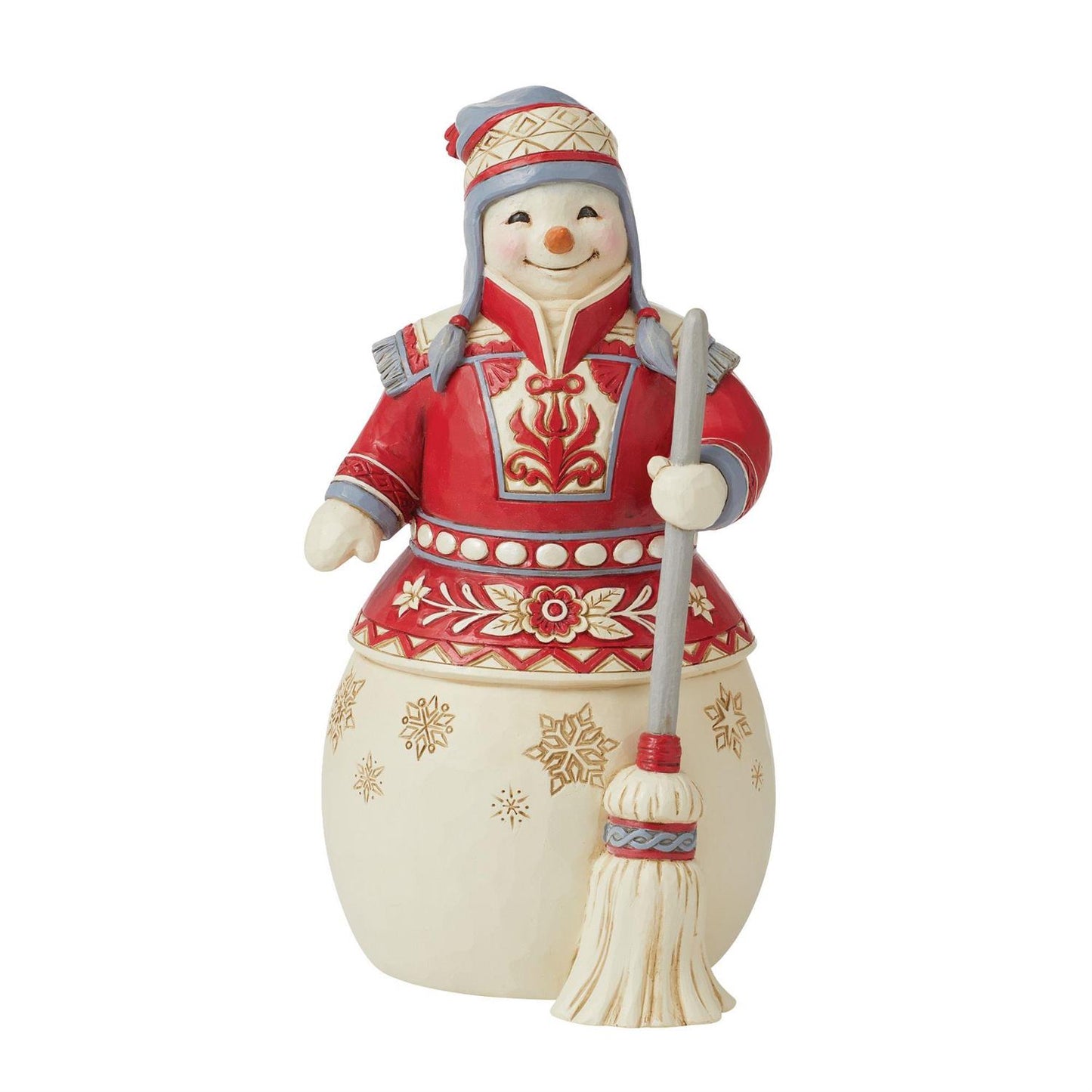 Red & White Snowman Figurine