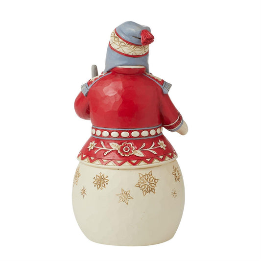 Red & White Snowman Figurine