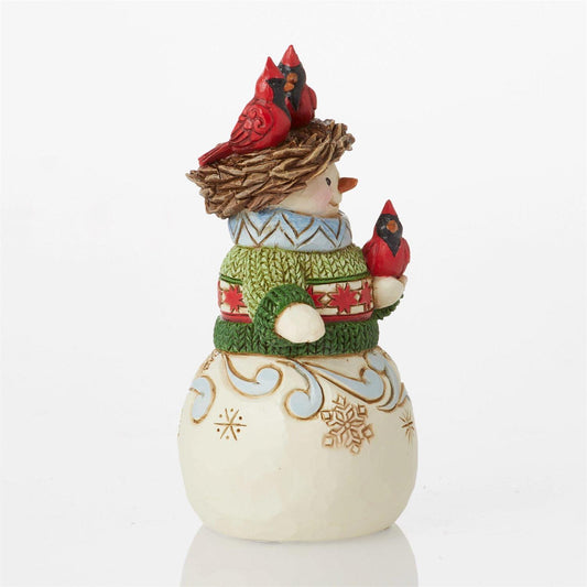 Snowman Nest On Head Mini Figurine