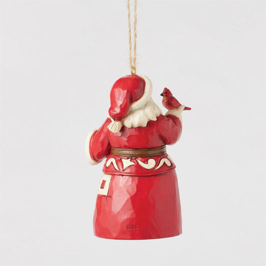Nordic Santa with Cardinal Ornament