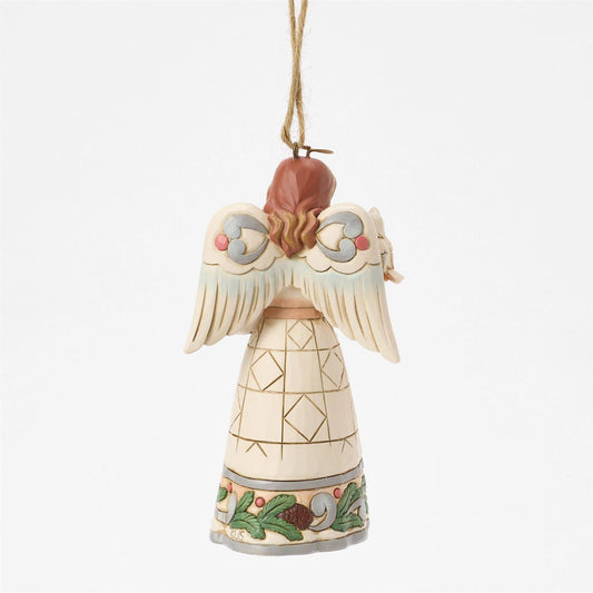 White Woodland Angel and Owl Ornament