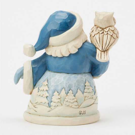 Blue Santa and Owl Mini Figurine