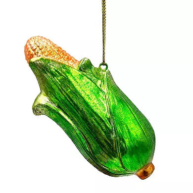 Corn on the Cobb Glass Ornament