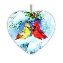 Cardinal Mistletoe Watercolor Ornament