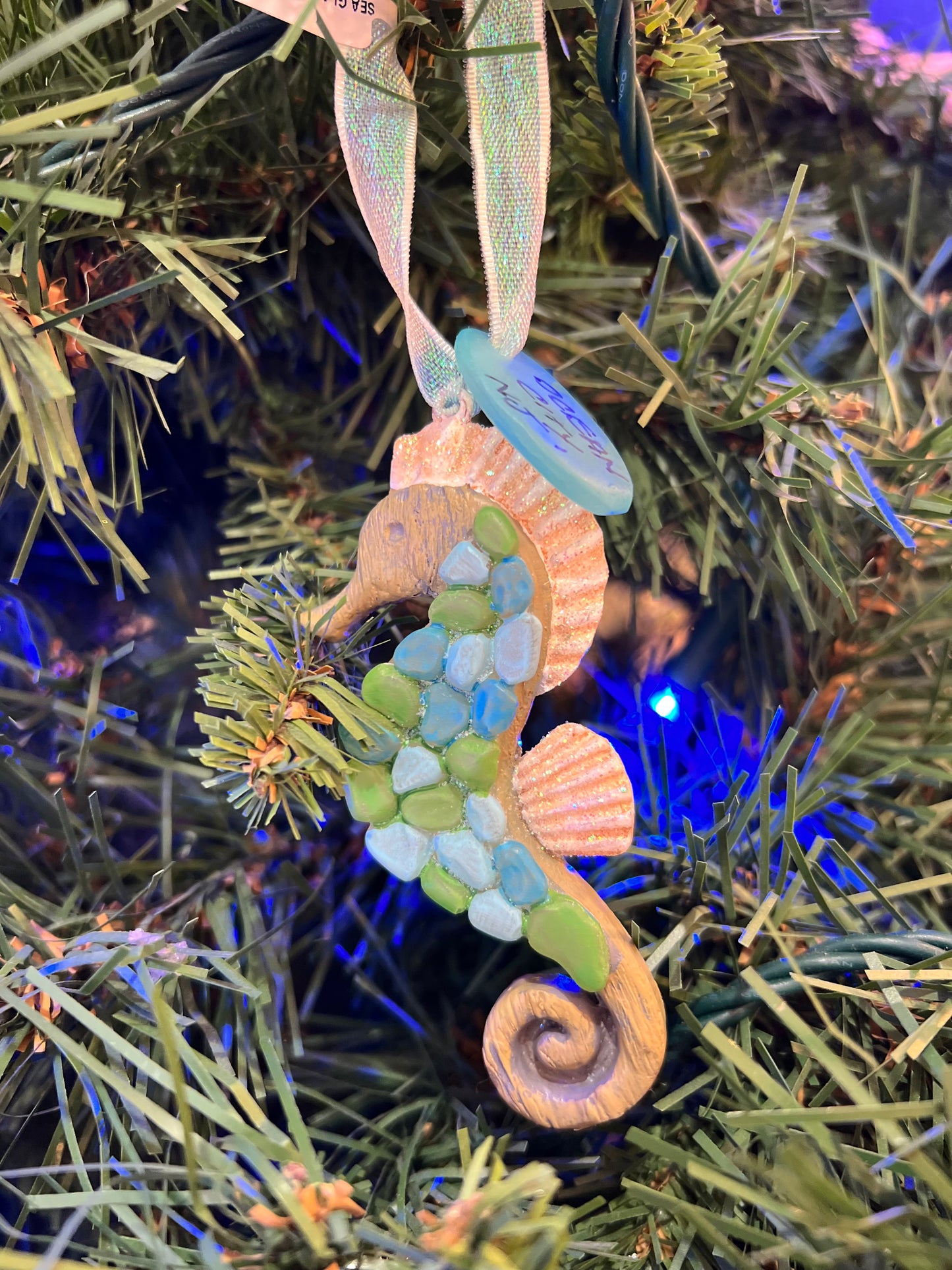 Sea Glass Seahorse Ornament