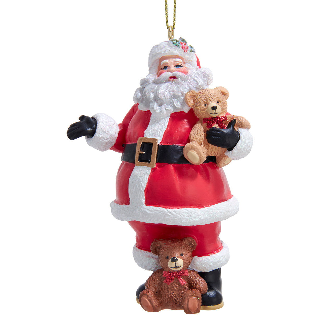 Santa w/ Teddy Bear Ornament