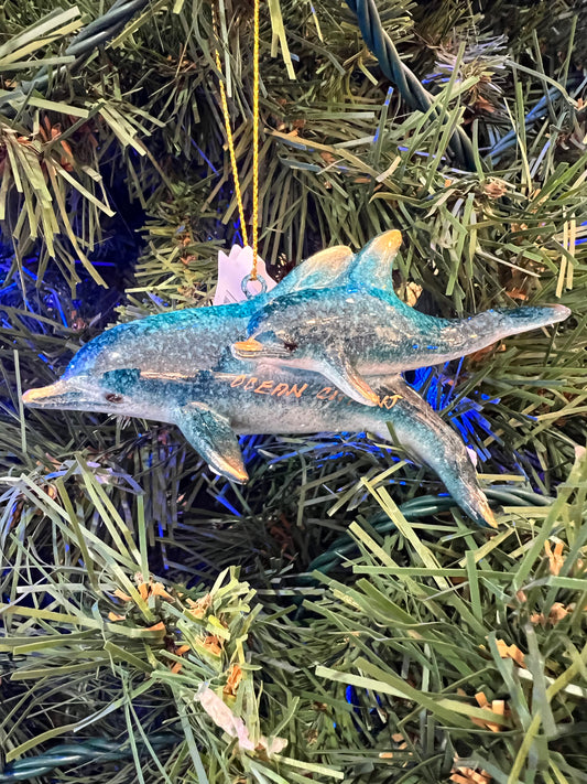 Dolphin w/ Baby Ornament