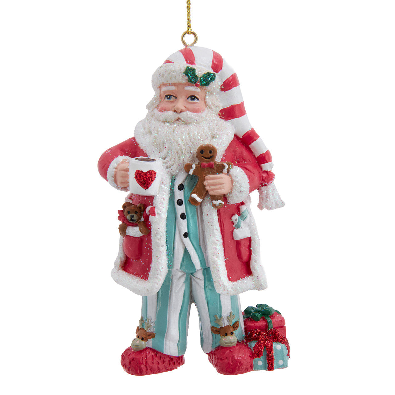 Pajama Party Santa Ornament