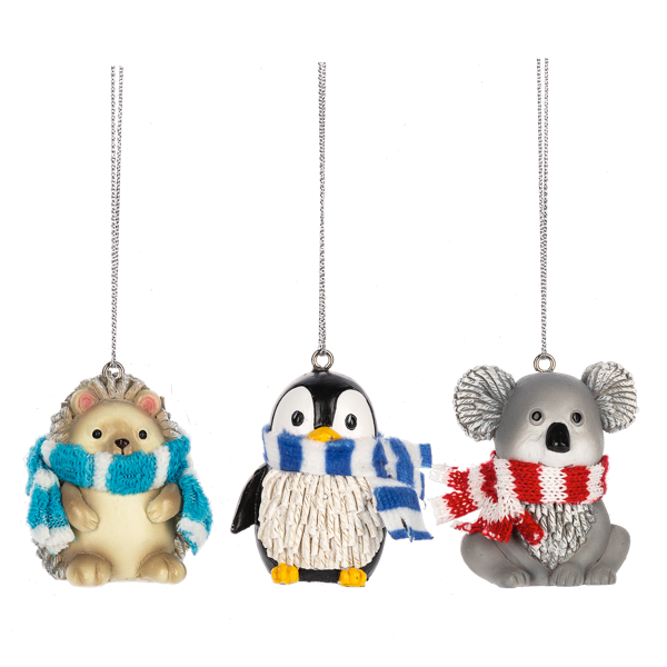 Mini Animal Wearing Scarf Ornament