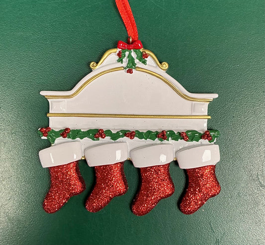 Stockings on the Mantle (family of 4)