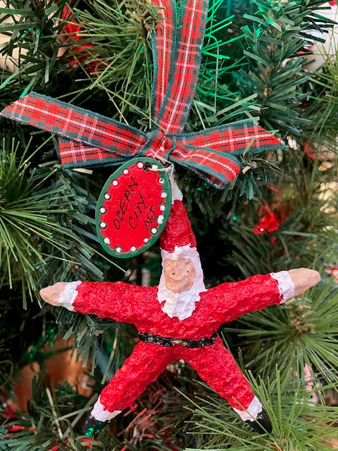 Santa Starfish Ornament