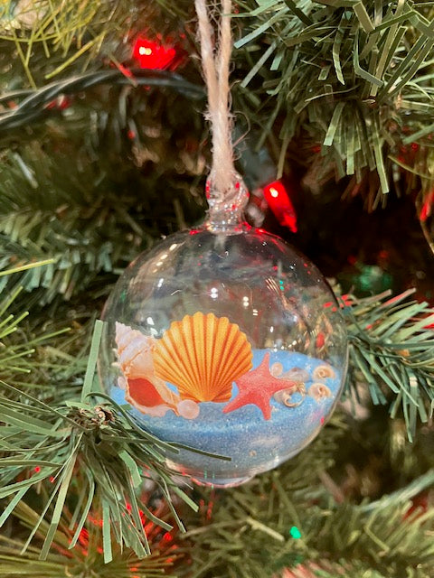 Beach Vibes Glass Ball Ornament