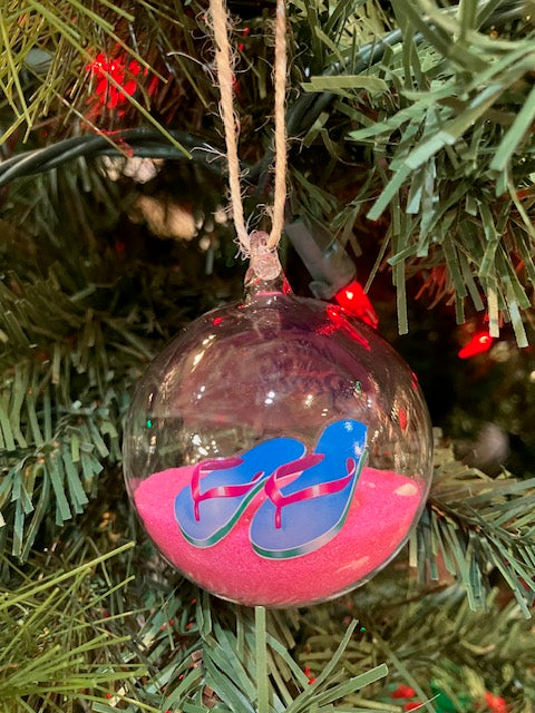Life Is Better At The Beach Glass Ball Ornament