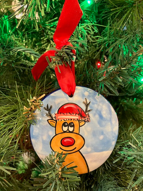 Reindeer Red Nose Ornament