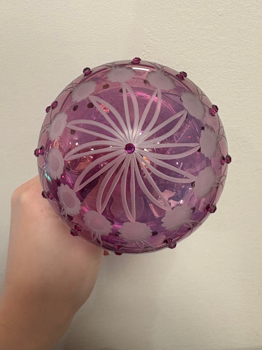 Crystal Chaton Floral Ball Egyptian Glass Ornament