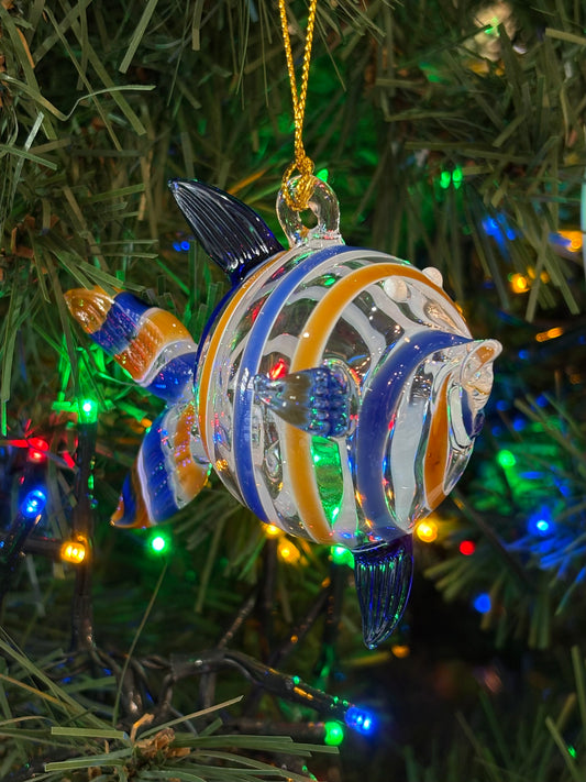 Colorful Puffer Fish Egyptian Glass Ornament