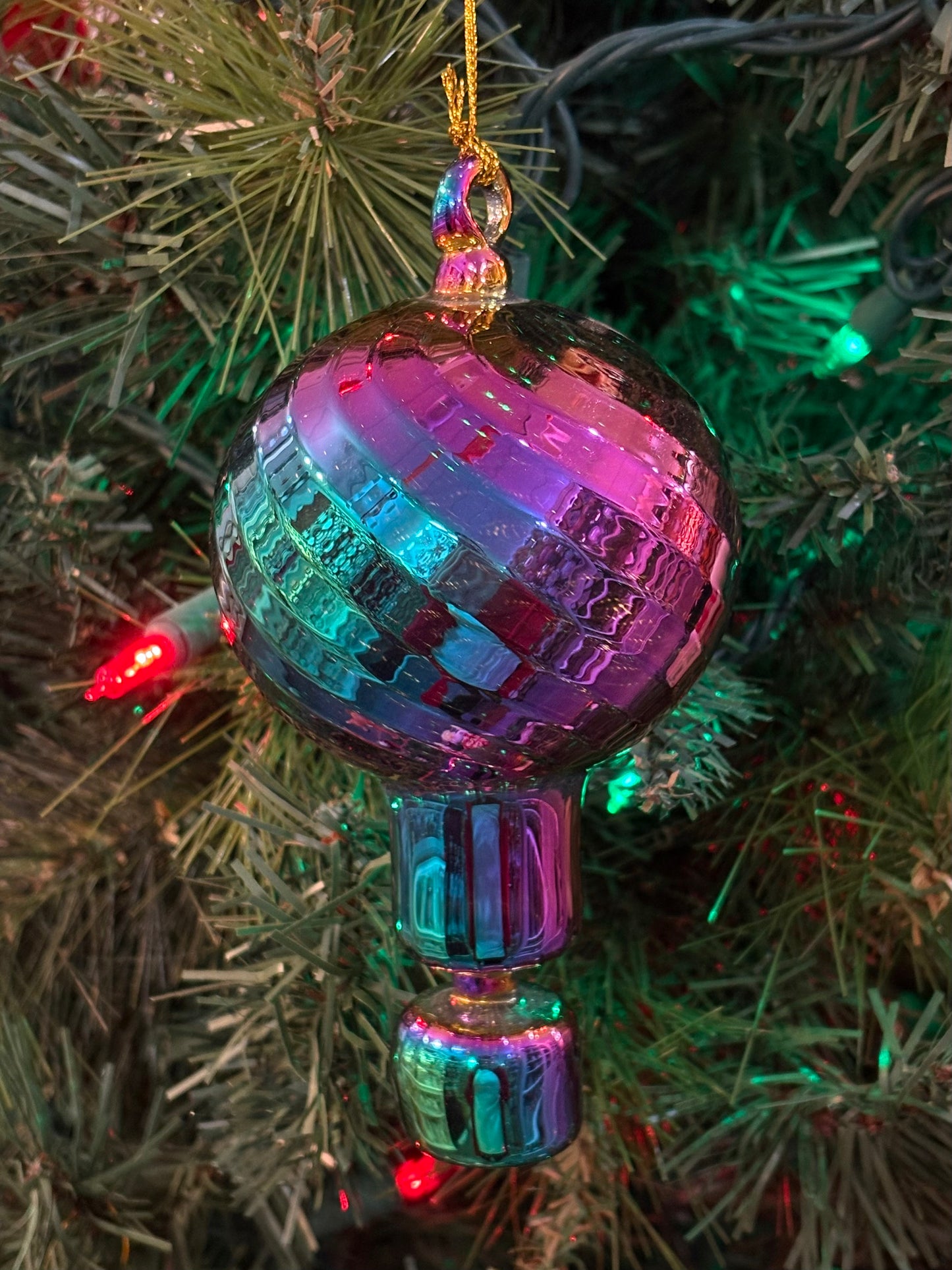 Chromatic Small Hot Air Balloon Egyptian Glass Ornament