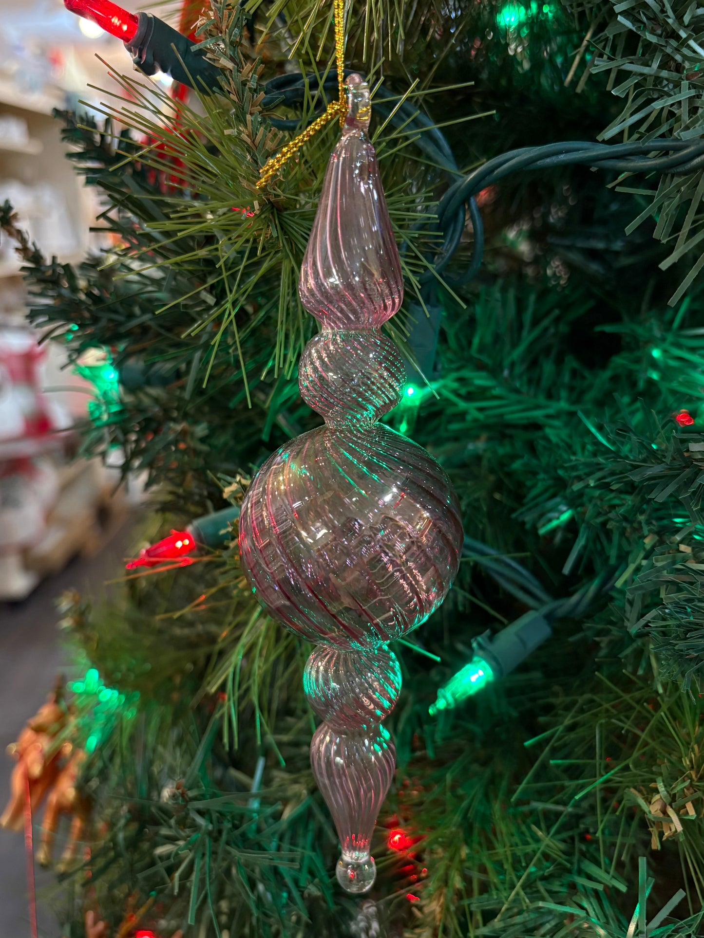 Swirl Small Cone Ball Egyptian Glass Ornament