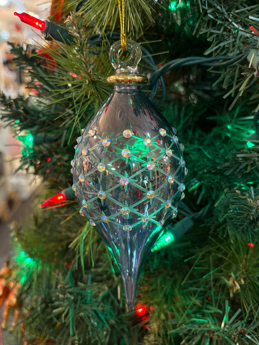 Crystal Chaton Finial Egyptian Glass Ornament