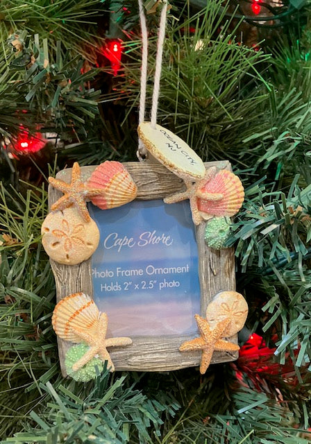 Driftwood Shells Frame Ornament