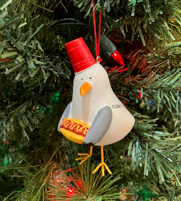 Seagull W/ Hot Dog Ornament