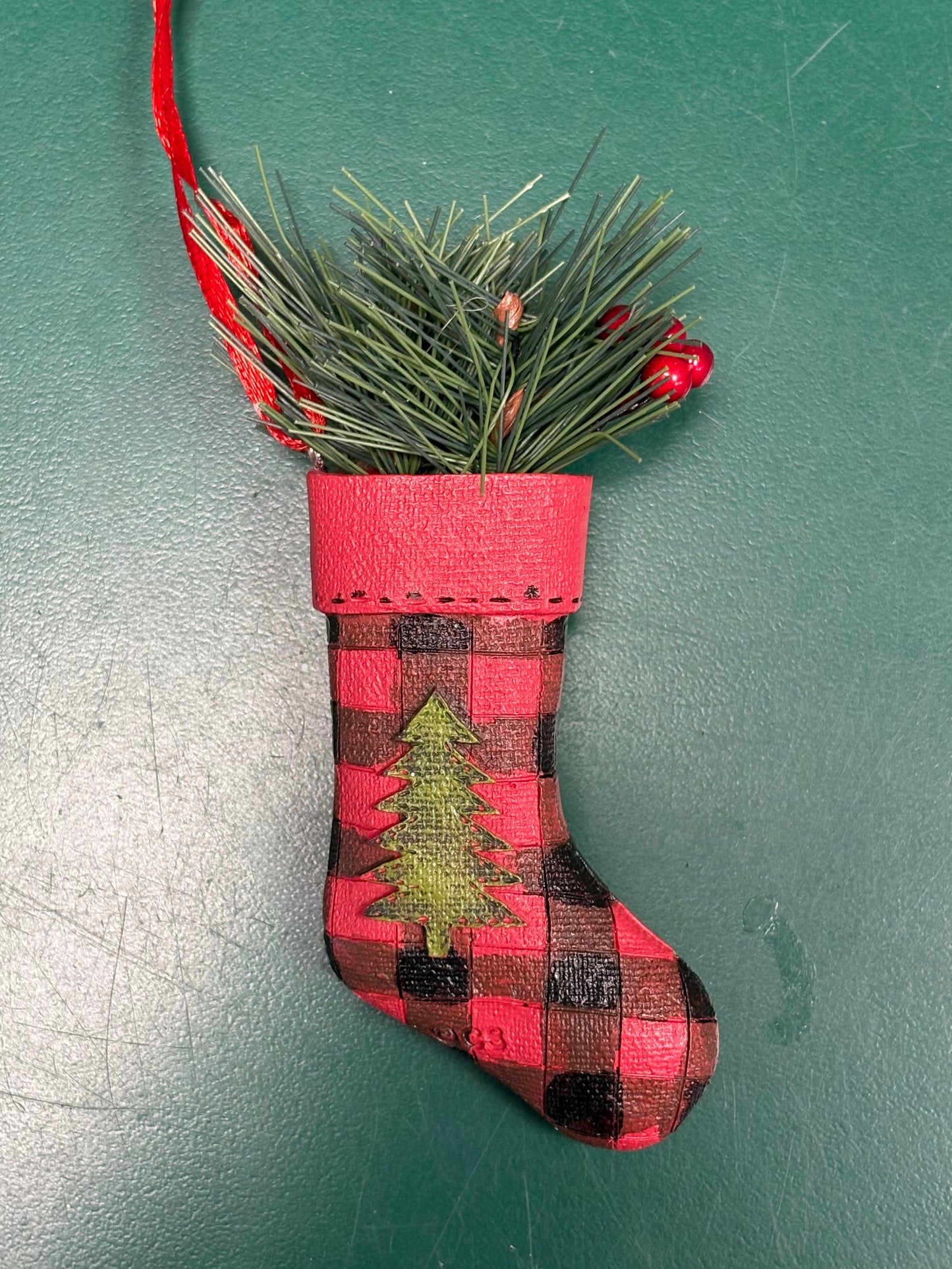Buffalo Plaid Stocking Ornament