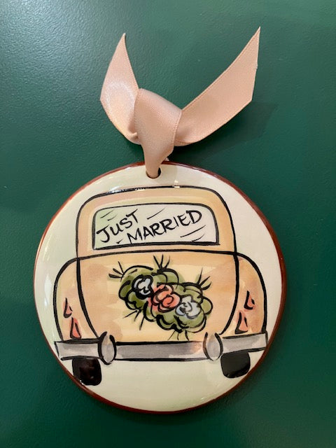 Just Married Car Ornament