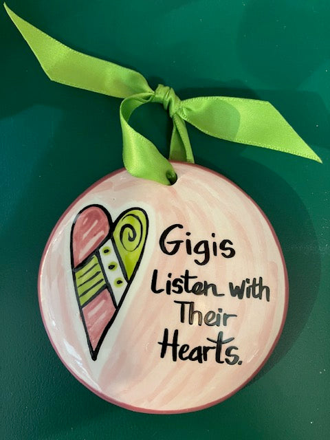 Gigis Listen With Hearts Ornament