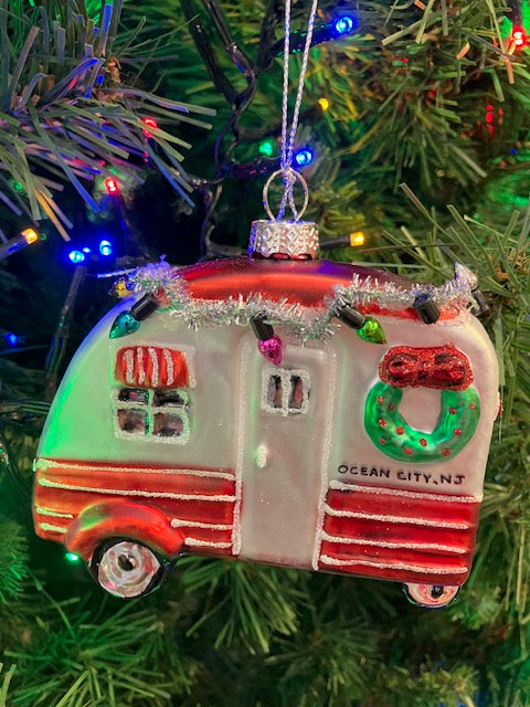 Ocean City Red Camper Ornament