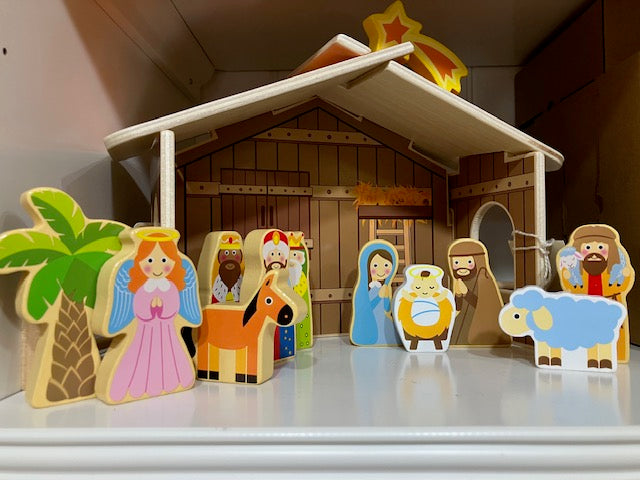 Wood Nativity Set