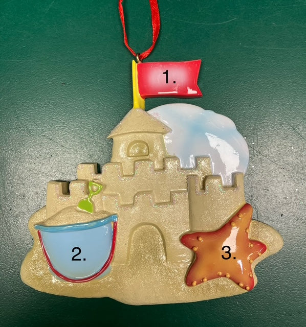 Sand Castle Family Ornament