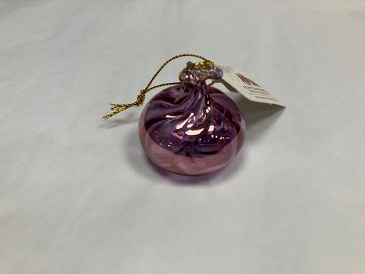 Purple Glass Mini Pumpkin Ornament