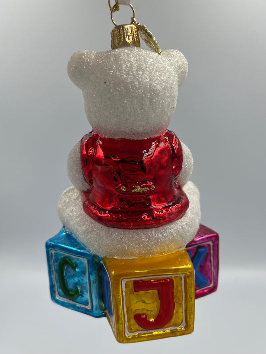Teddy Bear And Baby Blocks Ornament