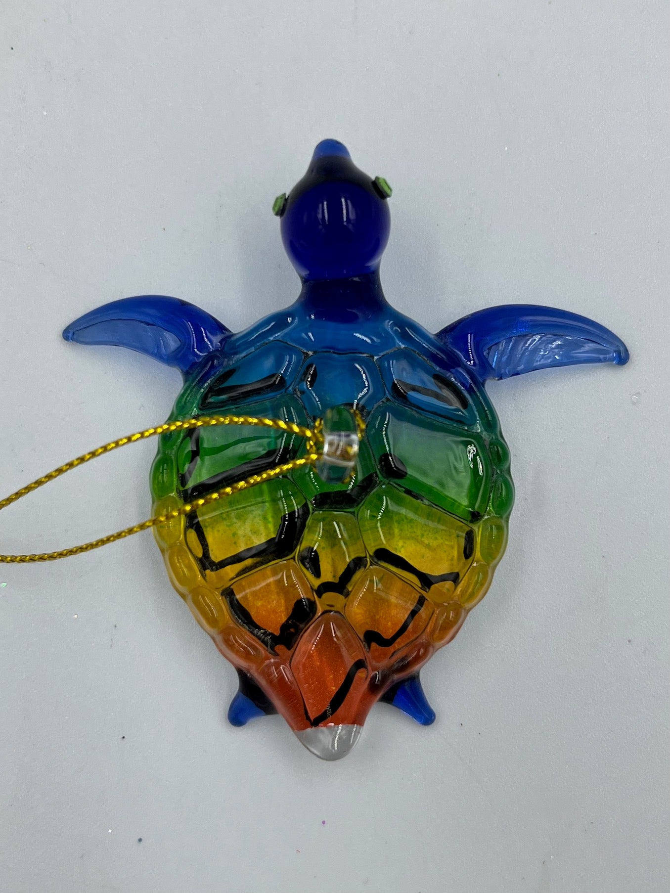 Colorful Sea Turtle Egyptian Glass Ornament