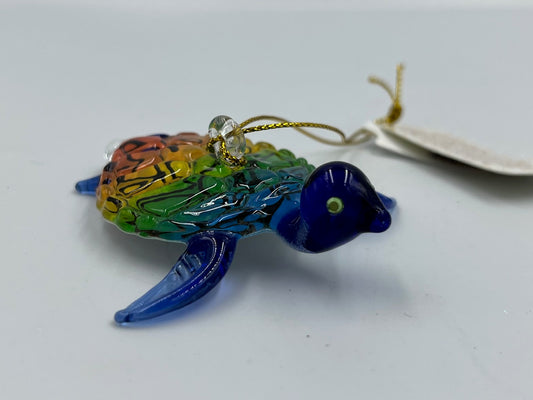 Colorful Sea Turtle Egyptian Glass Ornament