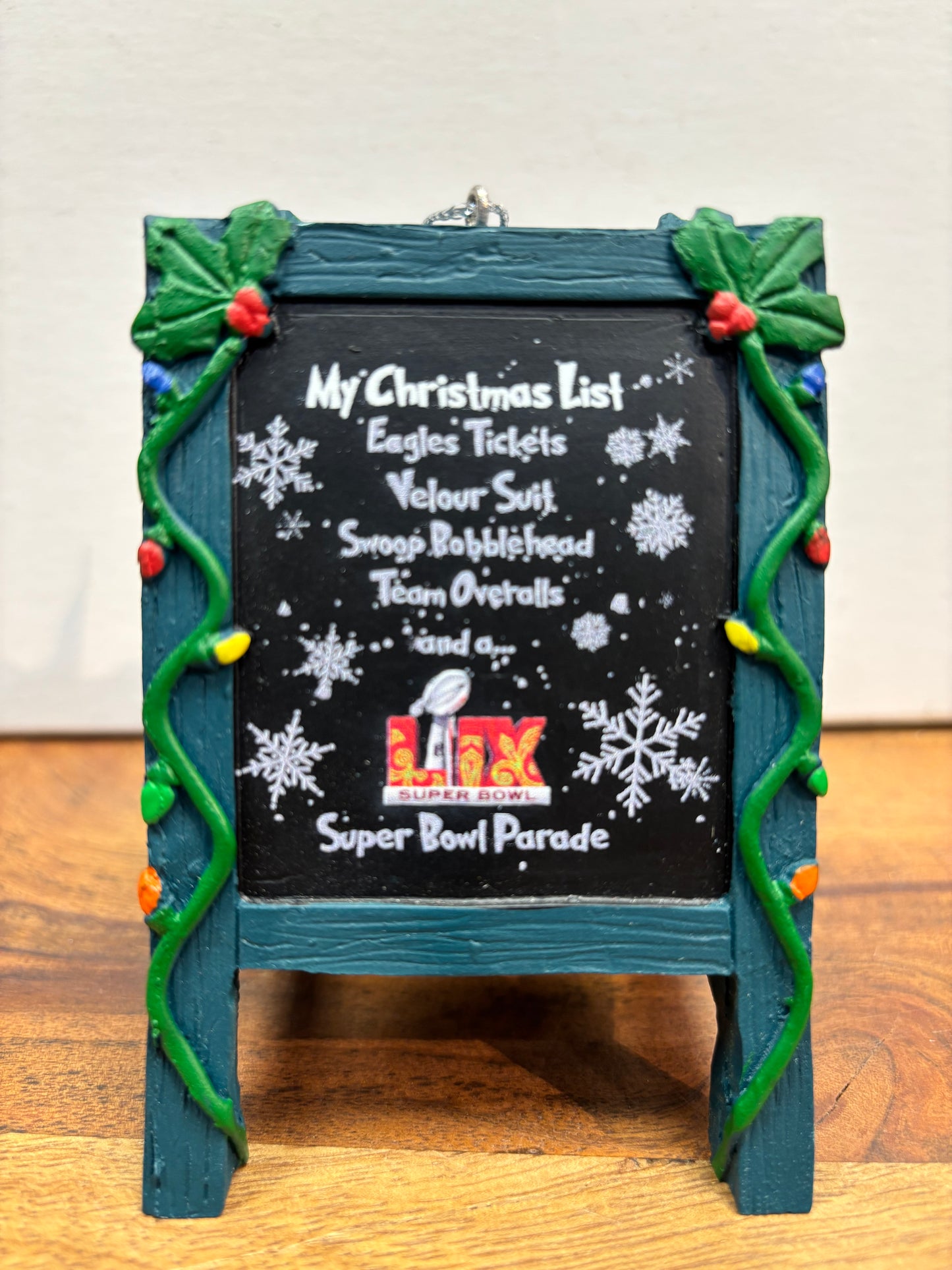 My Christmas List Eagles Ornament