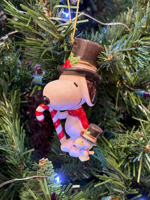 Snoopy Woodstock Candy Cane Ornament