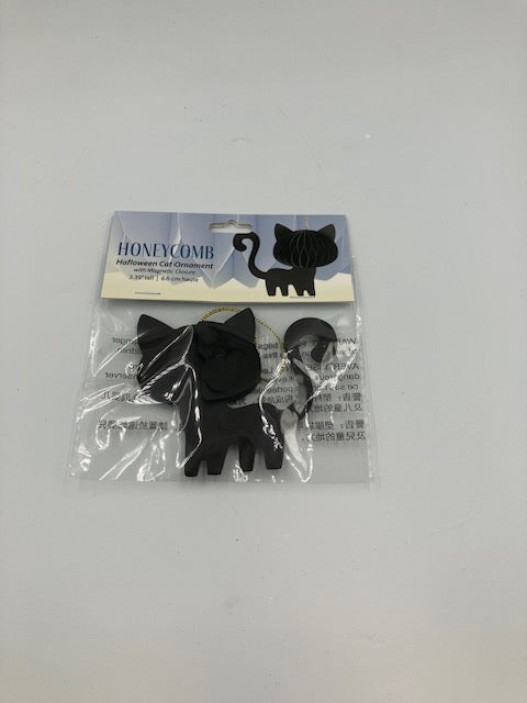 Honeycomb Halloween Cat Ornament
