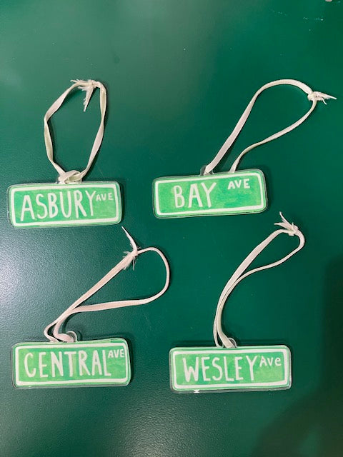 Ocean City Street Sign Ornaments