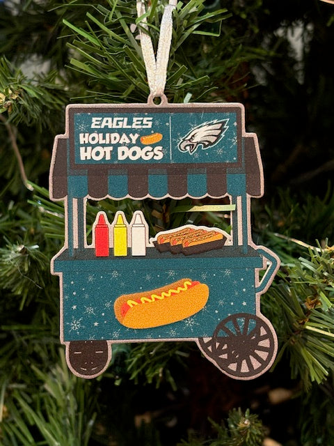 Eagles Hot Dog Cart Ornament