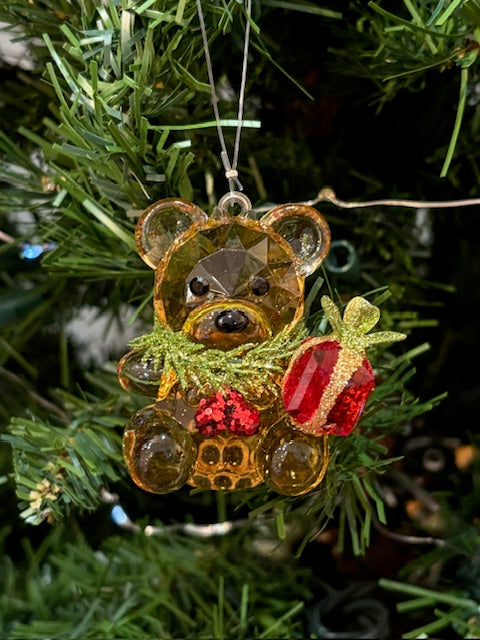 Teeny Holiday Brown Teddy Ornament